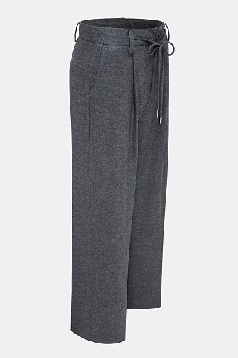 Широкие брюки со шнурком, серые