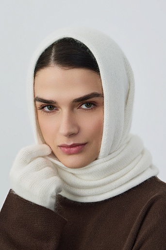 Косынка с ангорой, молочная