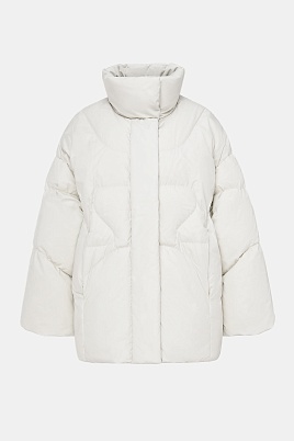 Пуховик с воротником-стойкой, белый