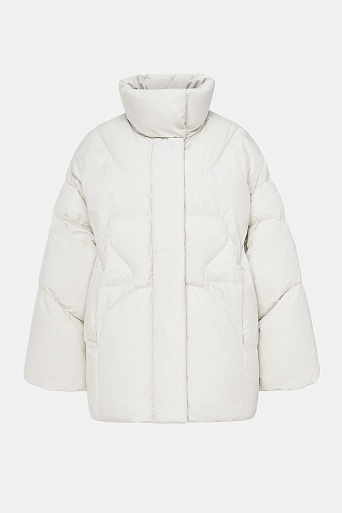 Пуховик с воротником-стойкой, белый