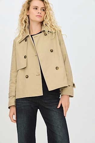 Укороченный тренч песочного цвета