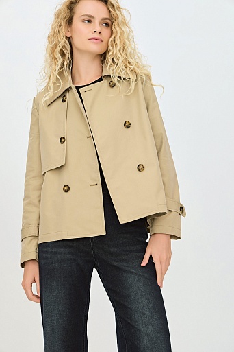 Укороченный тренч песочного цвета