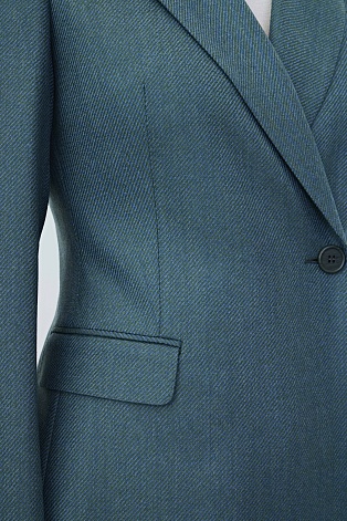 Приталенный жакет из шерсти на одной пуговице, бирюзовый Jemma