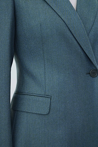 Приталенный жакет из шерсти на одной пуговице, бирюзовый Jemma