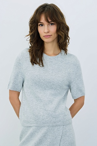Джемпер с коротким рукавом, светло-серый