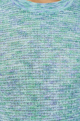 Вязаная футболка с хлопком, зелено-голубая