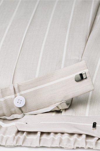 Прямые брюки в полоску на резинке, бежевые TAYLOR