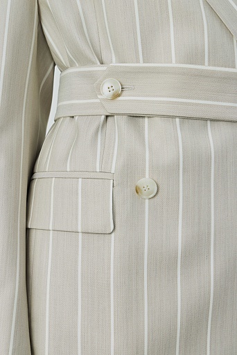 Двубортный пиджак в полоску, бежевый RIA