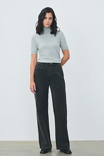Свободные прямые джинсы, черные
