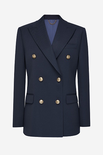 Жакет двубортный, цвет темно-синий LEILA