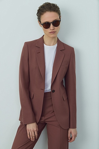 Приталенный жакет на одной пуговице, темно-розовый KARLA