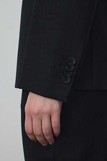 Приталенный жакет в тонкую полоску, черный KARLA