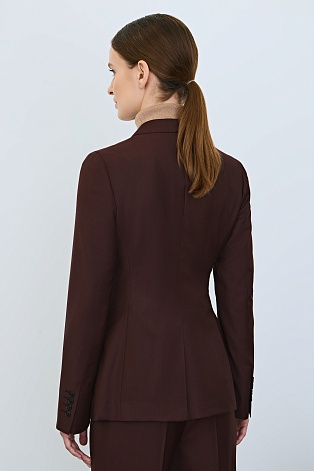 Двубортный жакет из шерсти, шоколадный Jemma