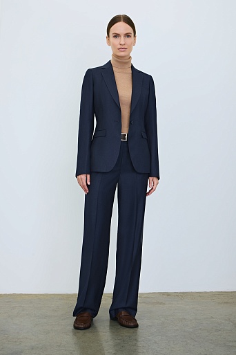 Прямые брюки со стрелками, темно-синие