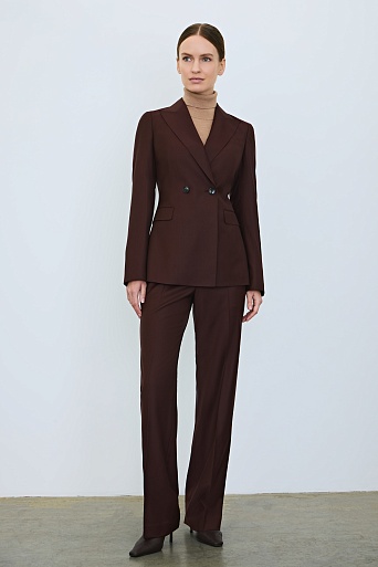 Двубортный жакет из шерсти, шоколадный Jemma