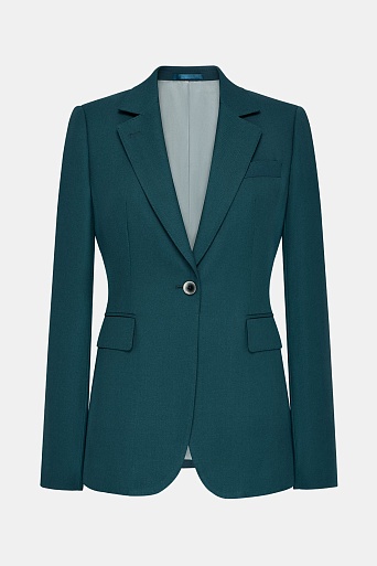 Приталенный пиджак на одной пуговице, цвет морской волны KARLA