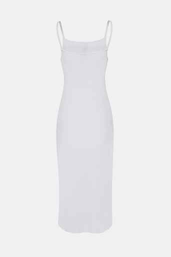 Платье-миди на бретельках, белое