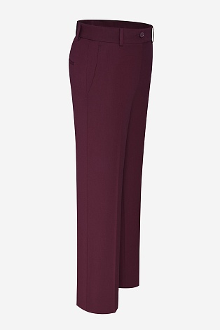 Костюмные брюки со стрелками, бордовые M