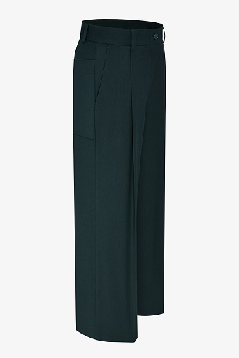 Широкие брюки со стрелками, изумрудные ASHLEY