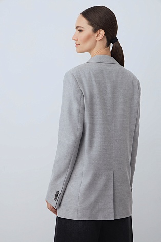 Жакет-оверсайз прямого кроя, светло-серый MILA