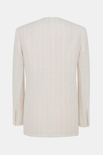 Жакет оверсайз на одной пуговице в полоску, сливочный GIANNA
