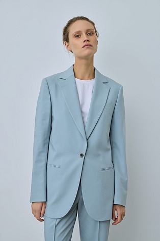 Жакет на одной пуговице, пыльный голубой MILA