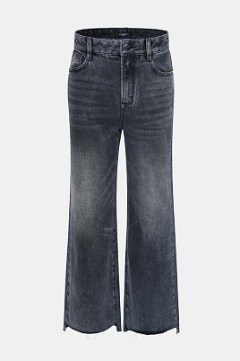 Джинсы bootcut с необработанным краем, темно-серые