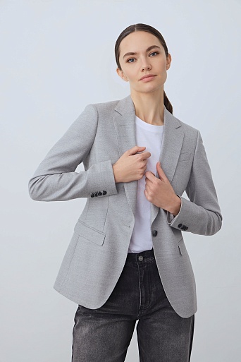 Жакет приталенного кроя, светло-серый MIRA
