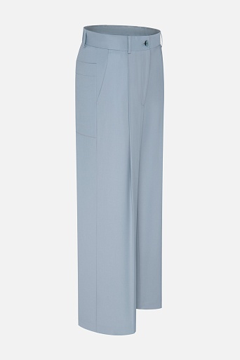 Широкие брюки со стрелками, серо-голубые ASHLEY