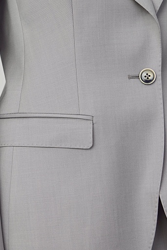 Жакет на одной пуговице, цвет светло-серый BELLA