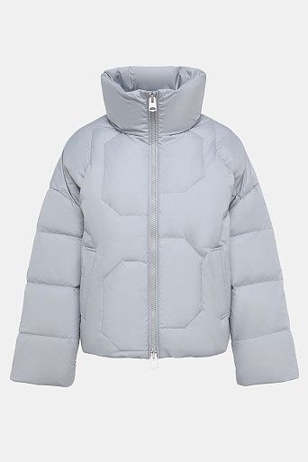 Укороченная куртка на молнии, светло-серая