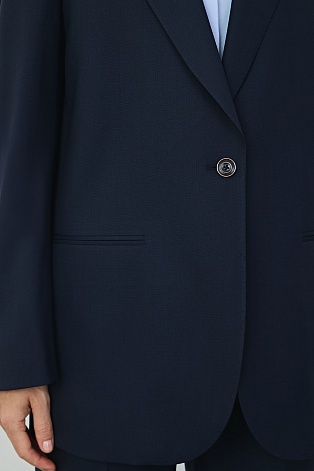 Пиджак на одной пуговице, цвет темно-синий M