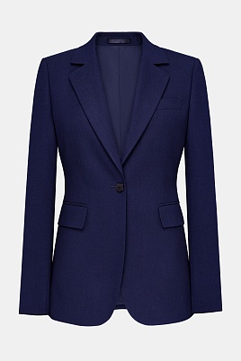 Приталенный жакет на одной пуговице, темно-синий