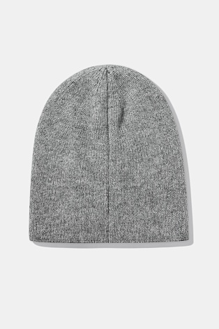 Шапка бини с ангорой, серая