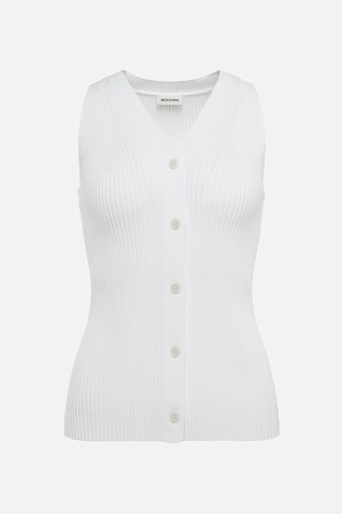 Топ без рукавов на пуговицах, белый