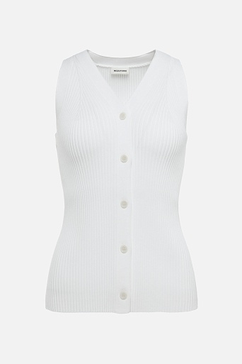 Топ без рукавов на пуговицах, белый