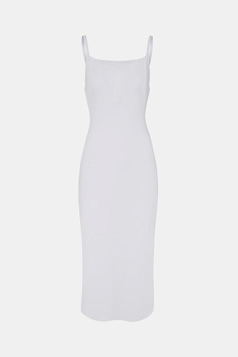 Платье-миди на бретельках, белое