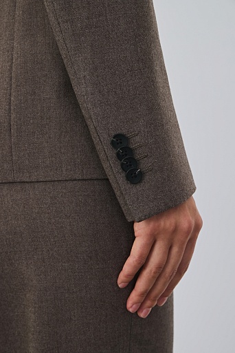 Приталенный жакет с кашемиром, серо-коричневый MIRA