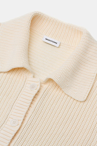 Кардиган с коротким рукавом, сливочный