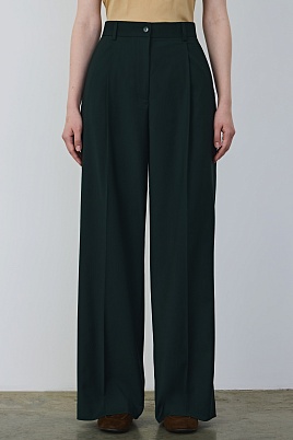 Широкие брюки со стрелками, изумрудные ASHLEY