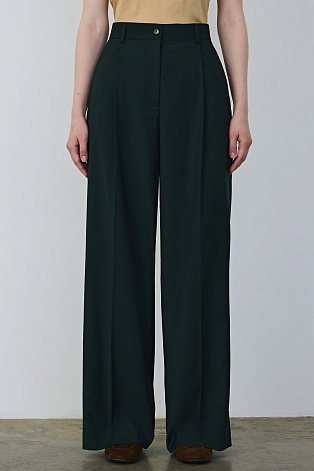 Широкие брюки со стрелками, изумрудные ASHLEY