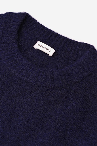 Джемпер из альпаки с декоративным швами, чернильный