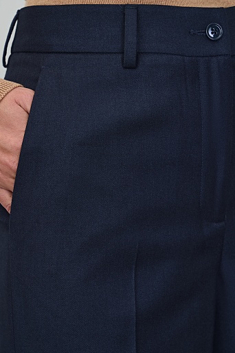 Прямые брюки со стрелками, темно-синие