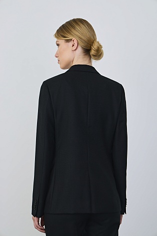 Приталенный жакет в тонкую полоску, черный KARLA