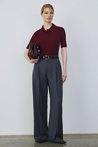 Поло из вискозы, бордовое