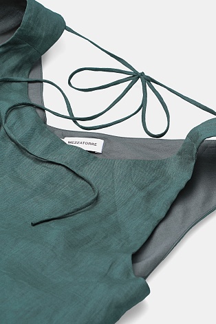 Платье-сарафан А-силуэта, цвет полынь