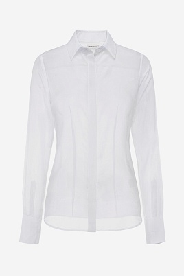 Белая полупрозрачная блузка