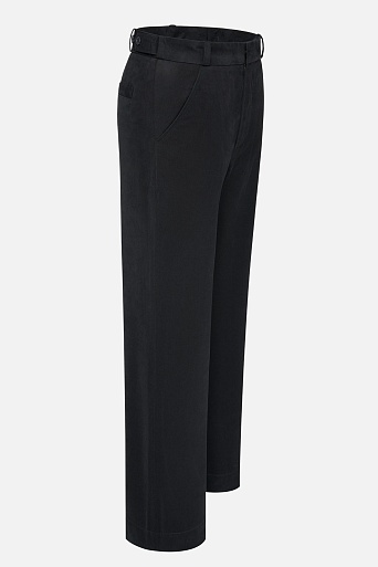 Прямые хлопковые брюки, черные