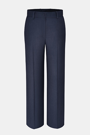 Прямые брюки со стрелками, темно-синие