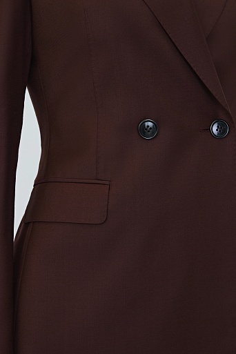 Двубортный жакет из шерсти, шоколадный Jemma